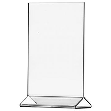 Table Tent: Clear Acrylic Table Tent Card Holder, 5.5 x 8.5 in., Open Top